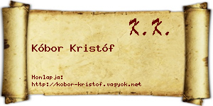 Kóbor Kristóf névjegykártya
