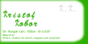 kristof kobor business card