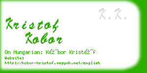 kristof kobor business card